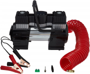 lussmioe Portable Air Compressor, Dual Battery Clamps with Carrying Case